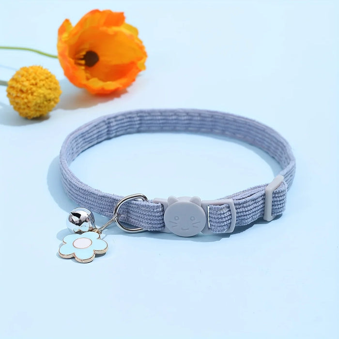 Adjustable Cat Collar with Bell & Charm